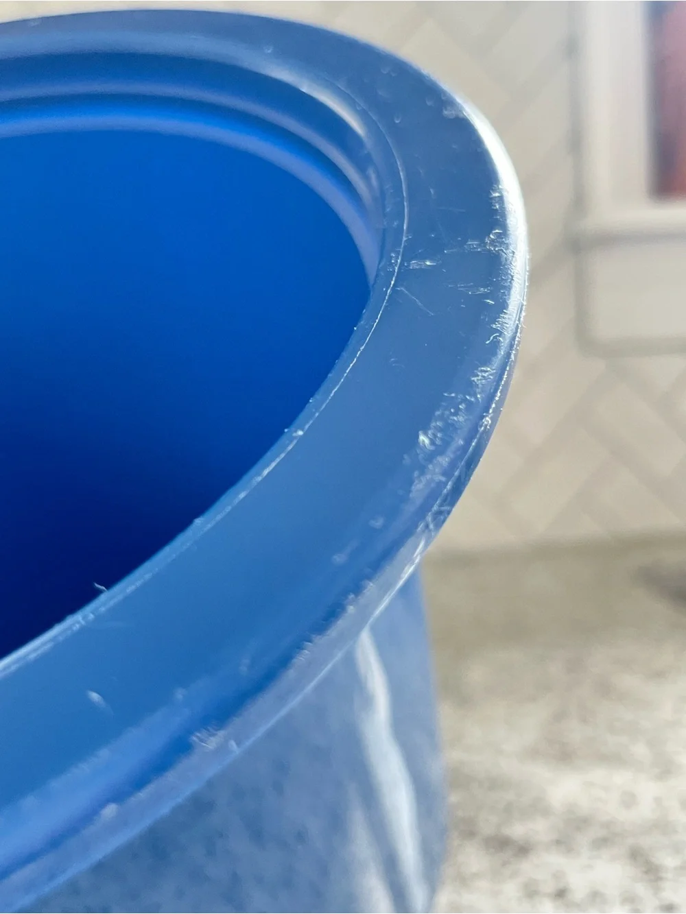 Vintage Tupperware Blue Ice Bucket Ice Container w/ Lid Kitchen Bar Picnic USA